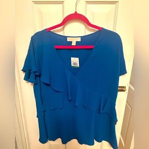 Radiant Blue Ruffled Top